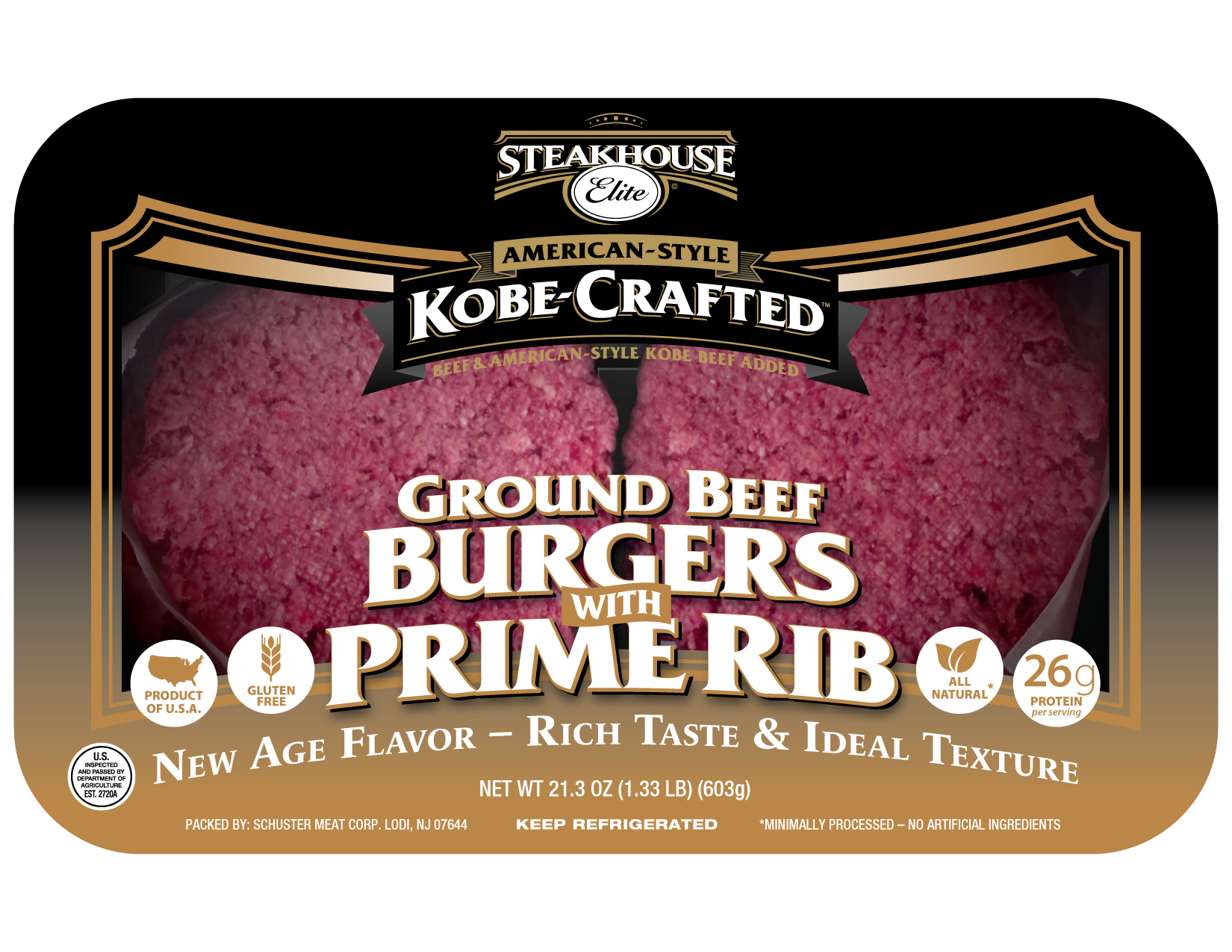 Packging: Prime Rib Blend Burgers