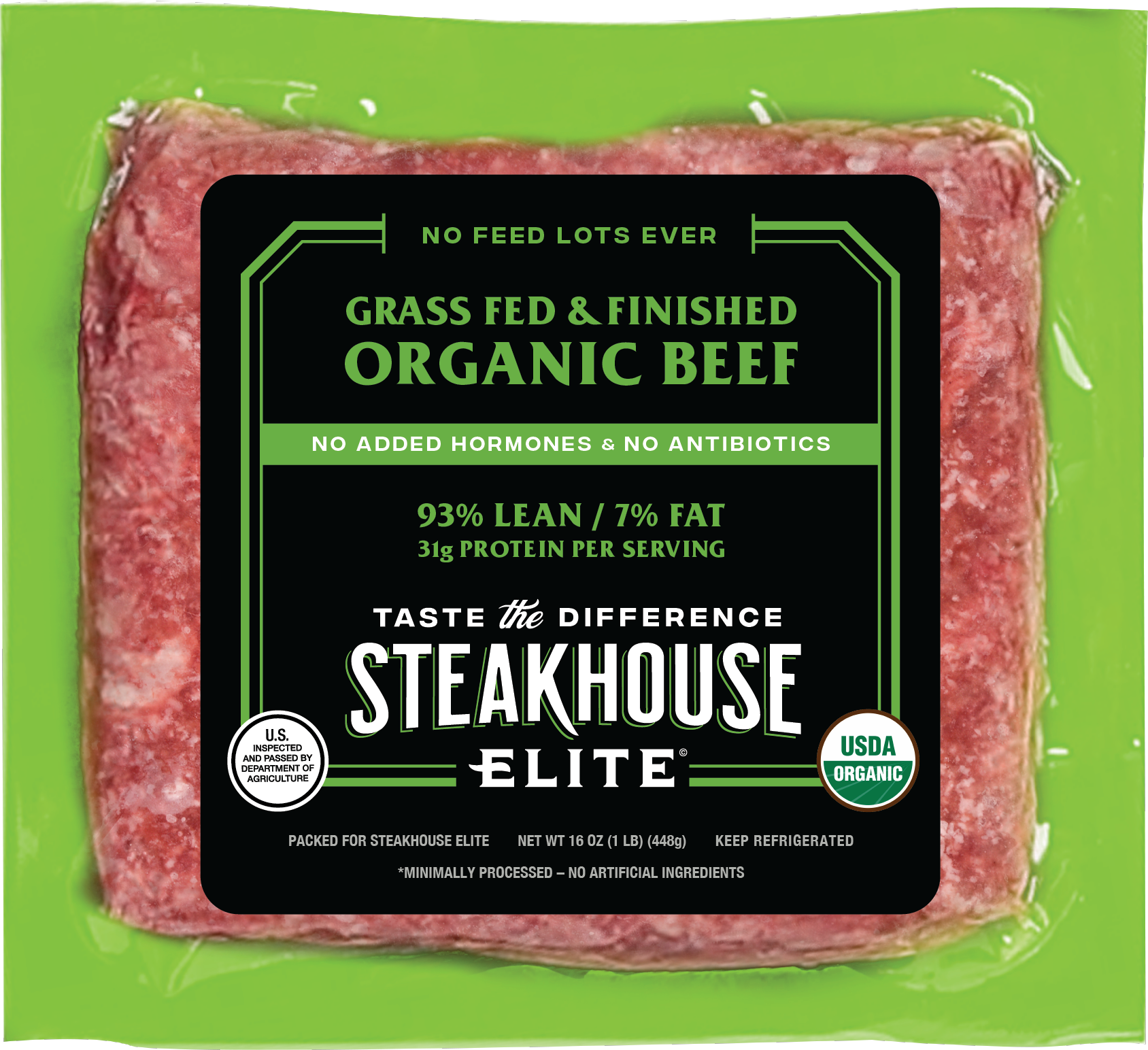 Product: Steakhouse Elite Grass Fed Organic Ground Beef Brick Pack