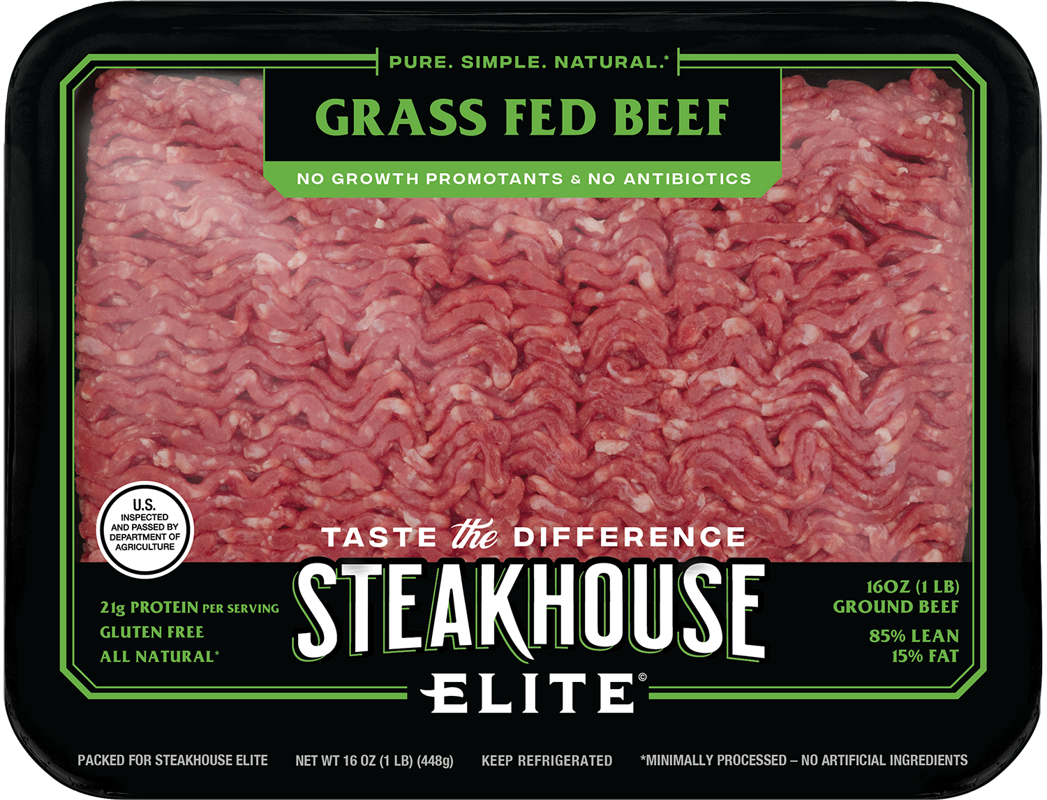 Product: Steakhouse Elite Grass Fed Ground Beef Tray Pack