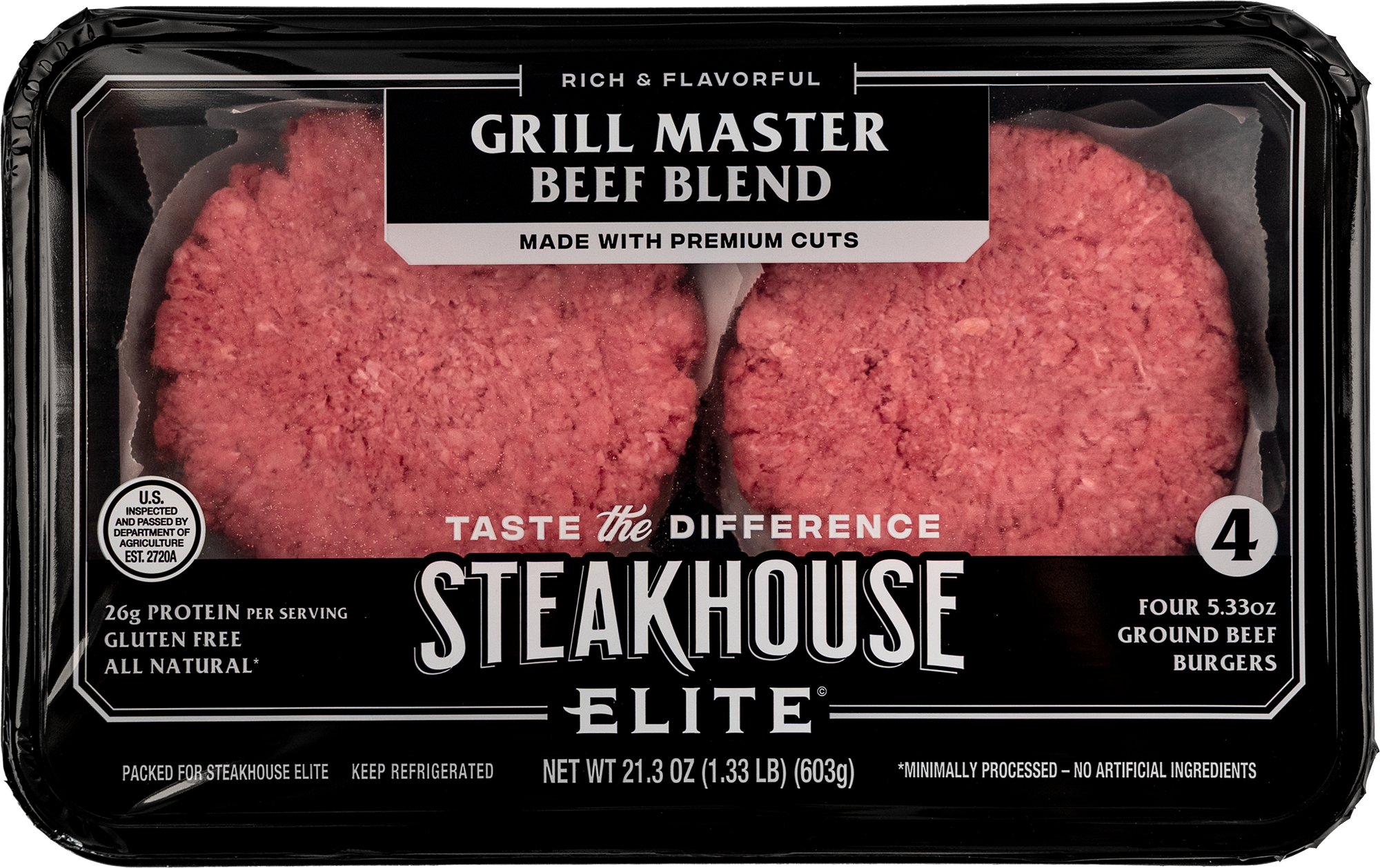 Product: Steakhouse Elite Grill Master Ground Beef Burgers